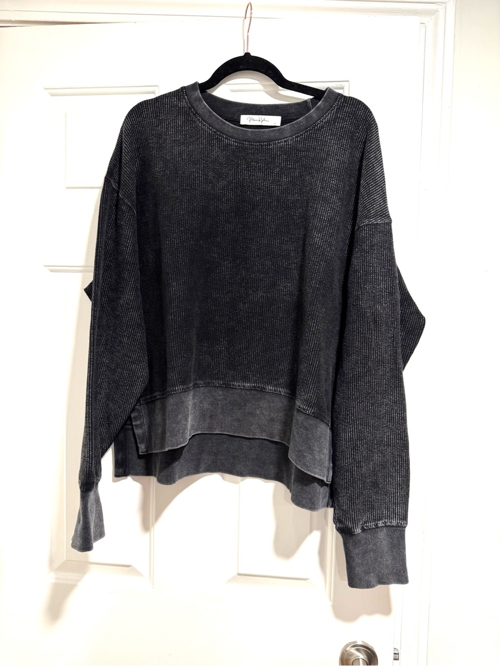 BRAND NEW! Moon Ryder Ribbed Washed Black Pullover